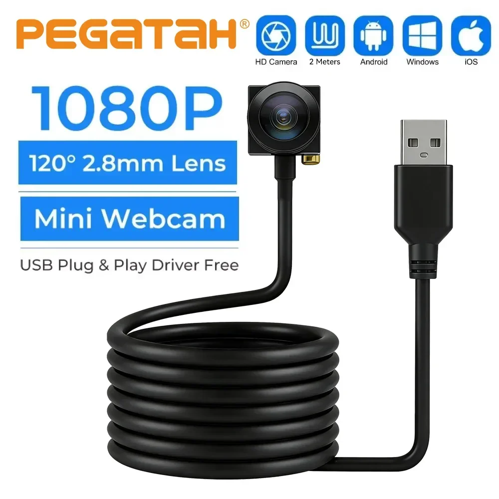 PEGATAH 1080P ウェブカメラ ミニカメラ ノートパソコン用 USBカメラ ビデオカメラ ウェブカメラ コンピューター用 オートフォーカス フルHD 監視ウェブカメラ