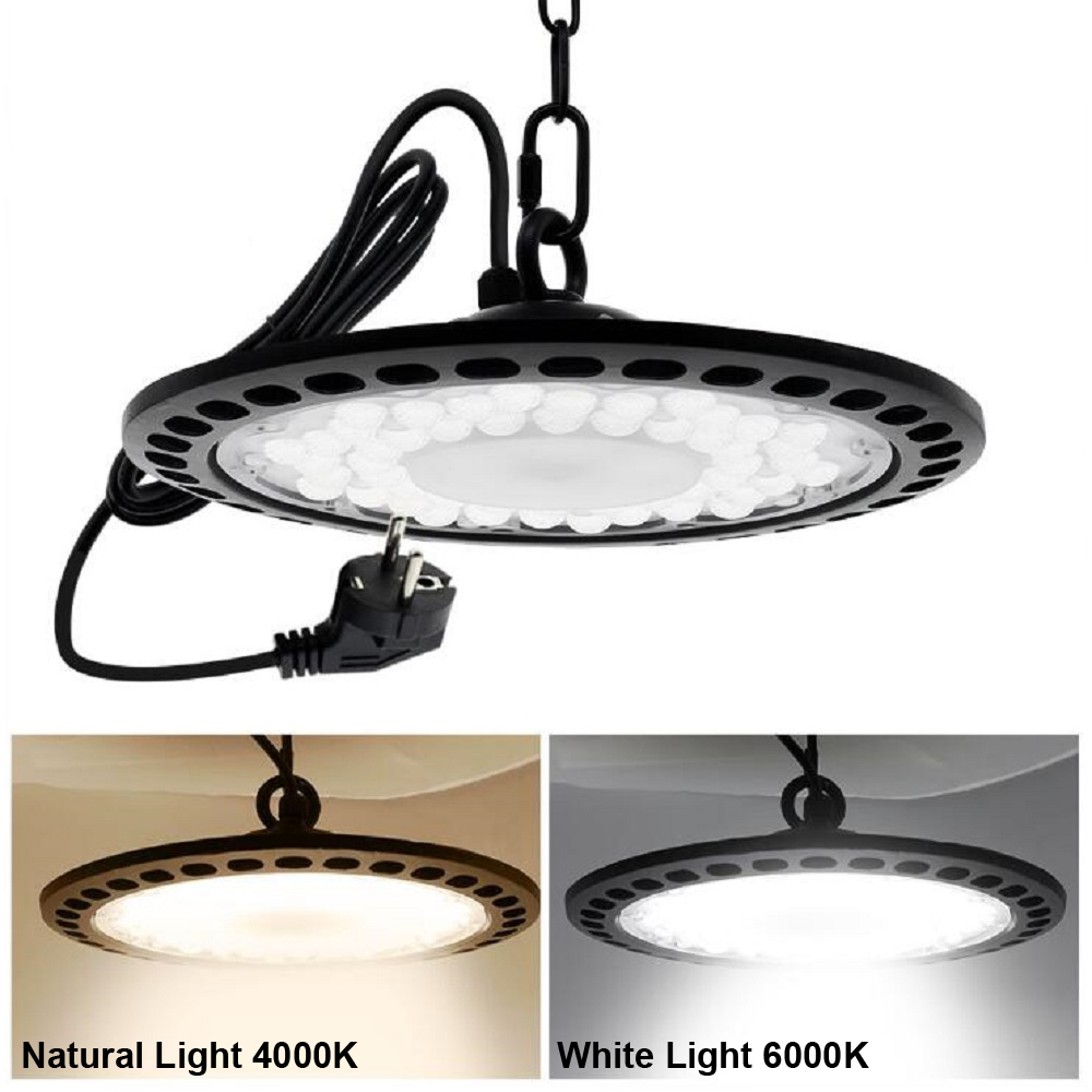 Warranty 5 Years Led High Bay Light UFO Lamp 100W 150W 200W  Waterproof Industrial Lighting Garage Warehouse Market Ceiling 220V