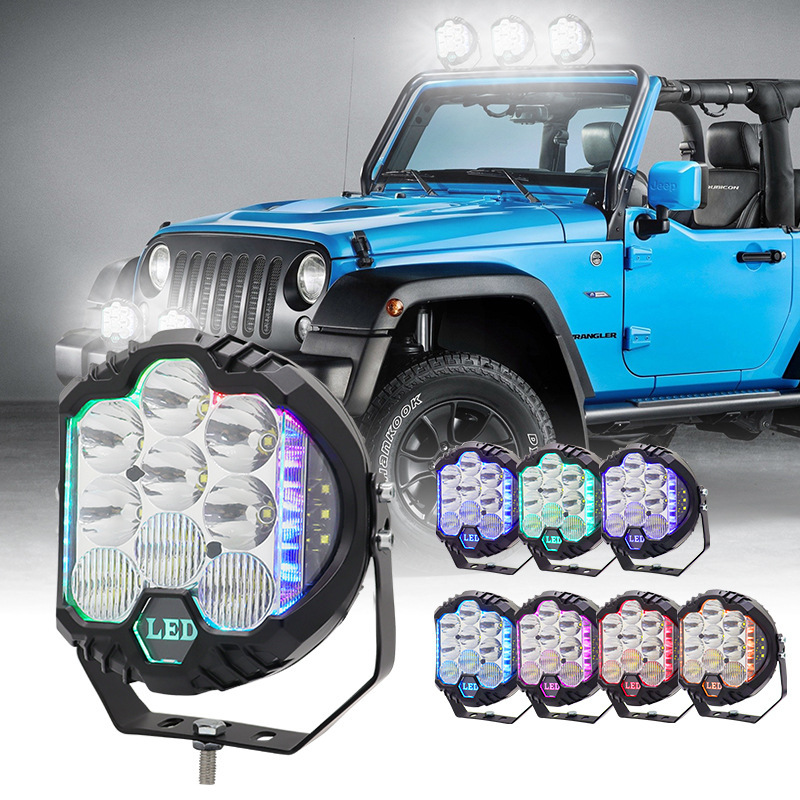 LED フォグドライビングライト 5 インチ 90 ワット RGB 3000K 4300K 黄色オフロードスポットライト 4x4 SUV 5 インチモータートラックバス ATV UTV