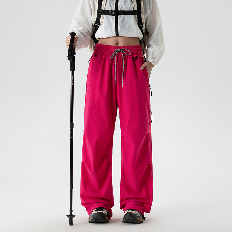 CHRLCK 女性のファッションカーゴパンツ速乾性ハイキングパンツゆるい釣りキャンプサイクリングトレッキングズボン女性