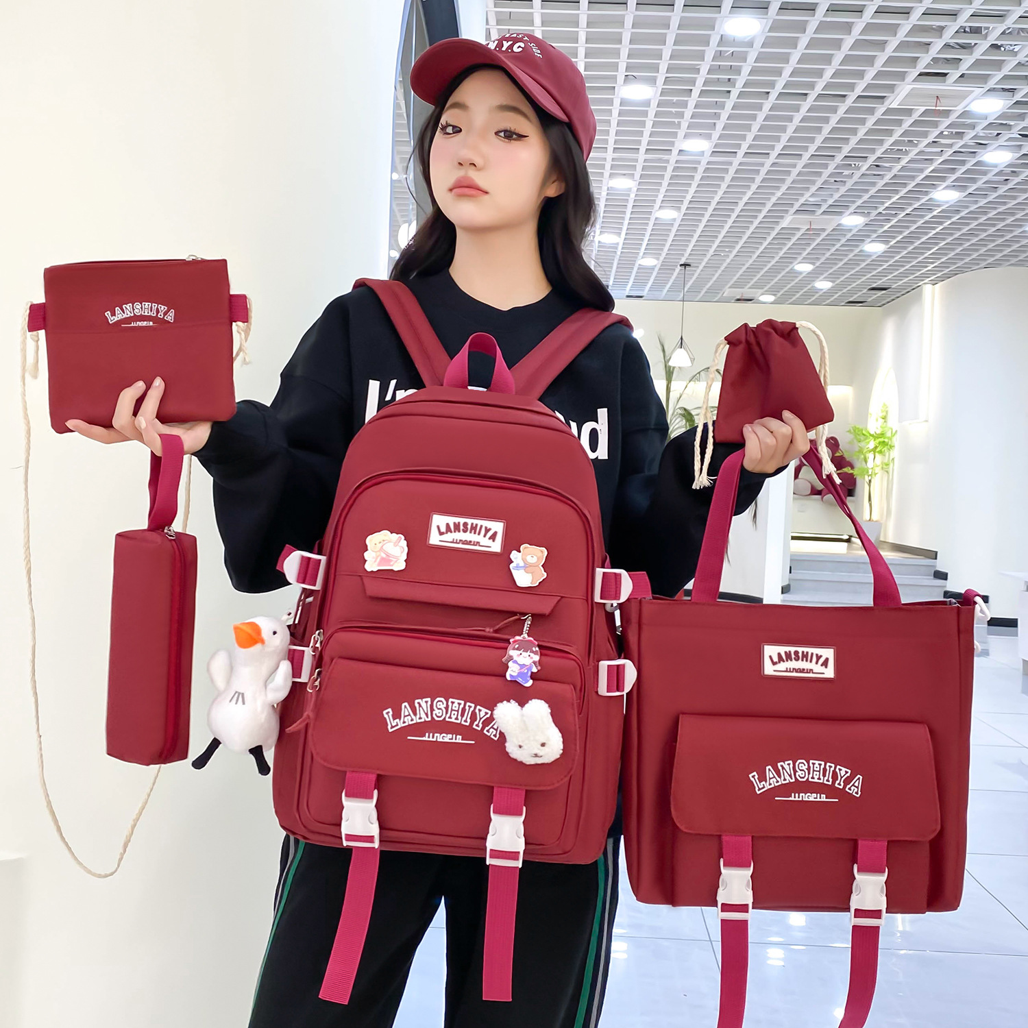 新しい韓国スタイル原宿学生バックパック大容量ファッションカジュアル女性バックパック高校女子大生