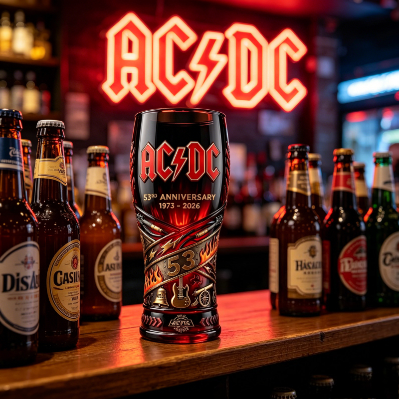 AC/DC 53 周年記念ガラスカップ コレクターズ ロック ミュージック ファンのお土産