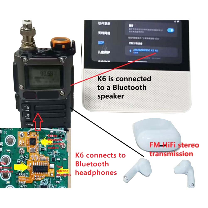 B50B-SI4732 Bluetooth 修正モジュール 2 メートルチップ SI4732 ラジオと Bluetooth ハイファイステレオ送信機モジュール Quansheng UVK5 K6