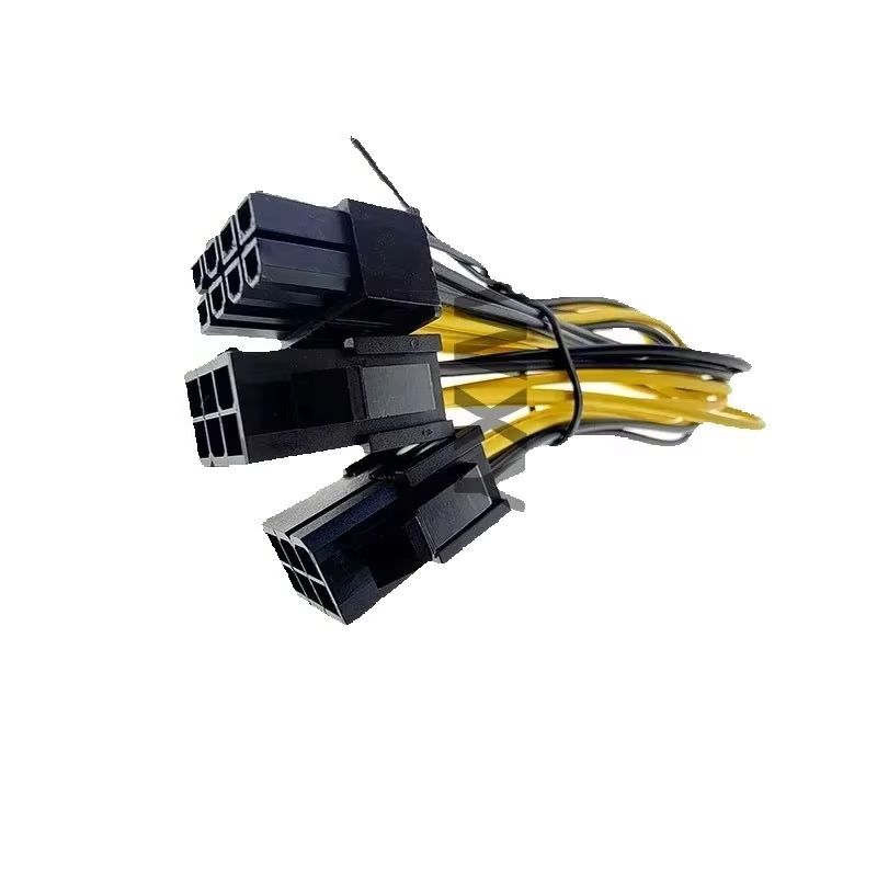 デュアル6ピンオスPCI-E-8ピンメスGPUビデオカード電源ケーブル2x6ピン-8ピン18AWG Yスプリッターアダプター（グラフィックカード用）