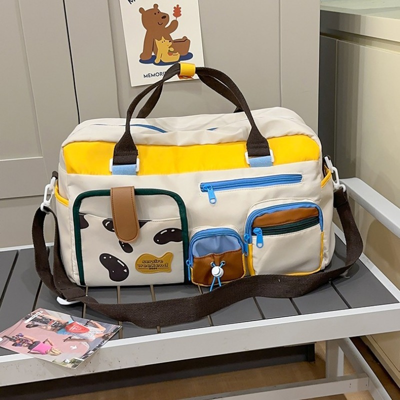1 個かわいい漫画大容量トラベルバッグポータブル手持ち荷物ダッフルバッグ短期旅行ジム用