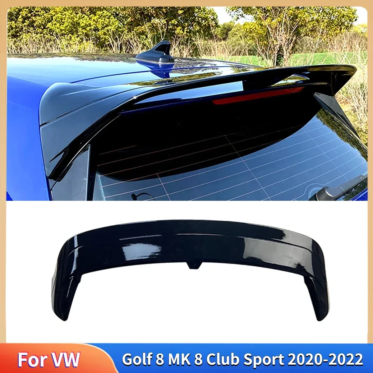 Vw ゴルフ 8 MK 8 クラブスポーツ 2020-2022 車のリアトランクルーフスポーツスポイラーウイングスタイリングテールトップウィンドスポイラー翼自動車部品