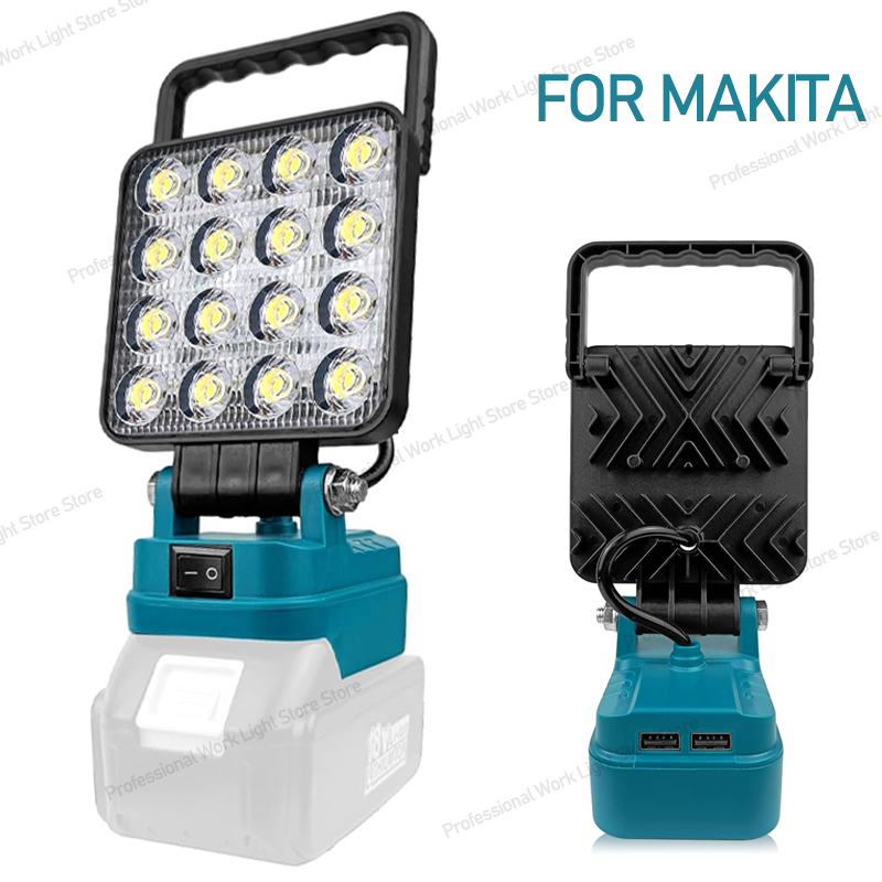 ポータブル LED ライトマキタ 14.4-18V リチウム電池屋外キャンプランプコードレス作業灯 USB