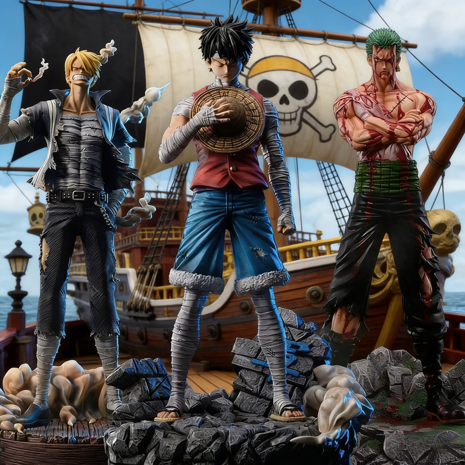 26/30 センチメートルアニメワンピースフィギュアロロノア・ゾロルフィヴィンスモークサンジスタンド姿勢 Pvc 像アクション置物モデルコレクションおもちゃ