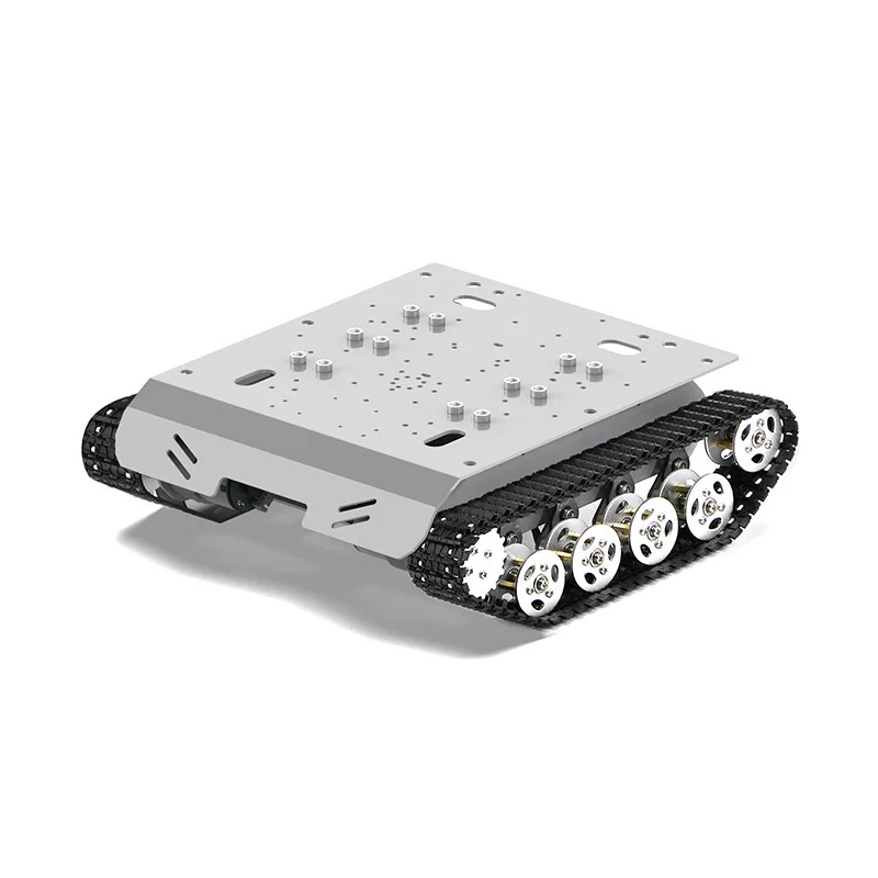 新しい 8 キロ大荷重衝撃吸収追跡ロボットタンク車シャーシスマート車両 Arduino 用プログラマブル 12V 金属エンコーダモーター付き