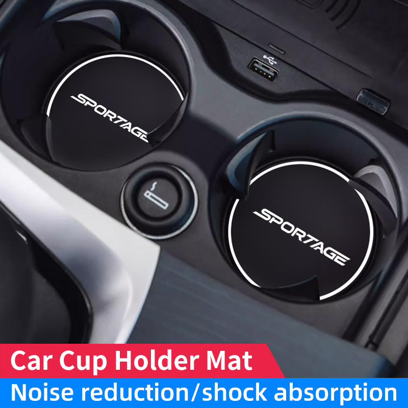 2 個車のカップマット起亜 Sportage 3 Nq5 2015 2014 2011-2024 車ラウンドドア溝マットサイレントオートインテリアアクセサリー