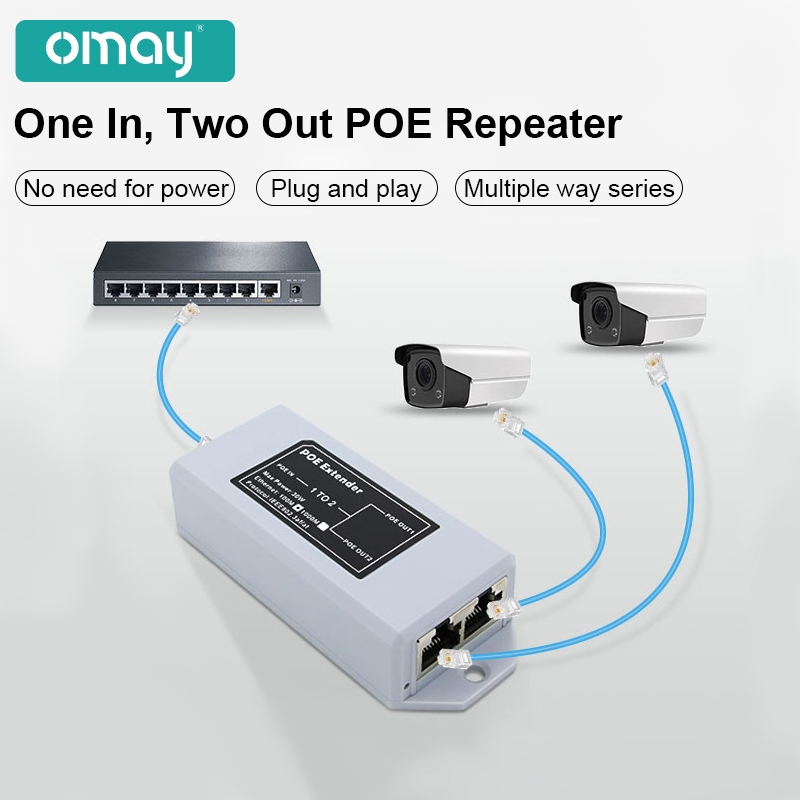 1 ～ 2 ポート POE エクステンダー 100/1000Mbps IEEE 802.3af/at 標準 48V NVR IP カメラ用 POE POE 範囲を 100 メートル延長