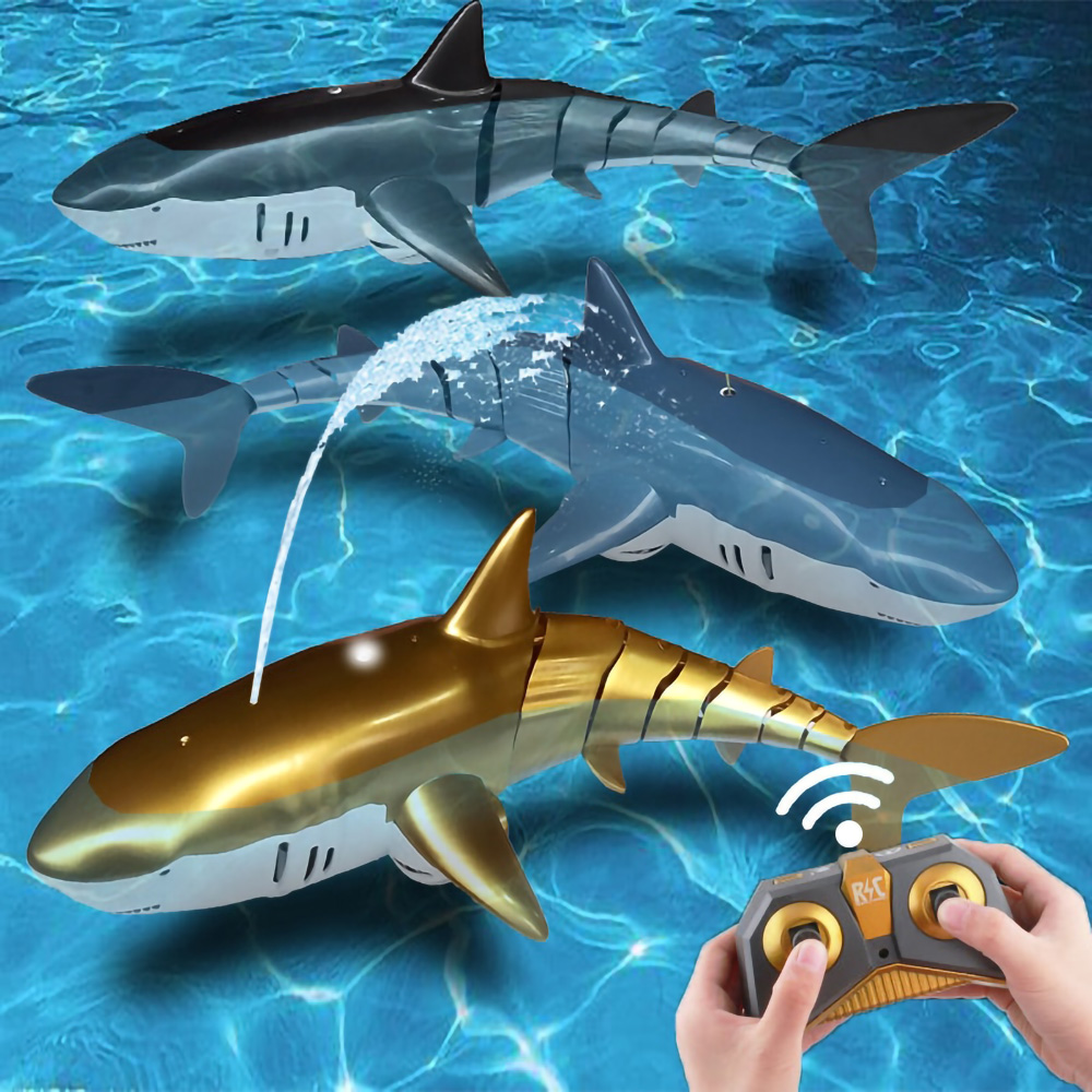 リモコンサメのおもちゃ男の子子供女の子のための RC 魚動物ロボット水プールビーチ遊び砂風呂おもちゃ 4 5 6 7 8 9 10 歳