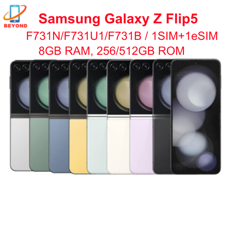 Samsung Galaxy Z Flip 5 Flip5 5G F731B F731N F731U1 6.7インチ AMOLED NFC Snapdragon 折りたたみ式オリジナル 99% 新しい Android 携帯電話