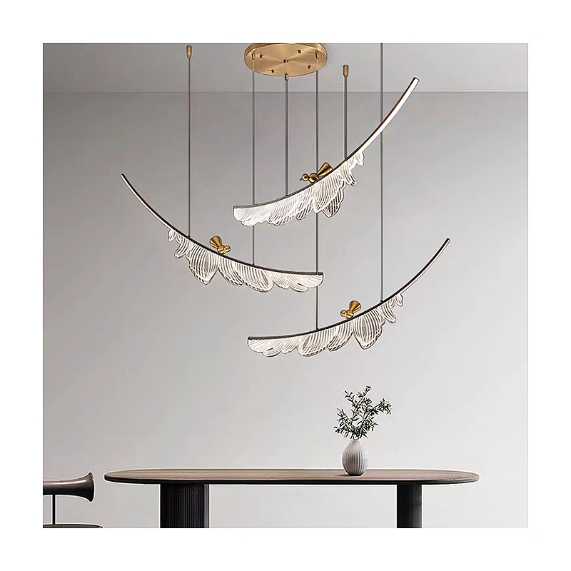 現代クリエイティブ羽鳥アクリルペンダントランプレストランリビングルームホテルロビー Led シャンデリアアート家の装飾照明
