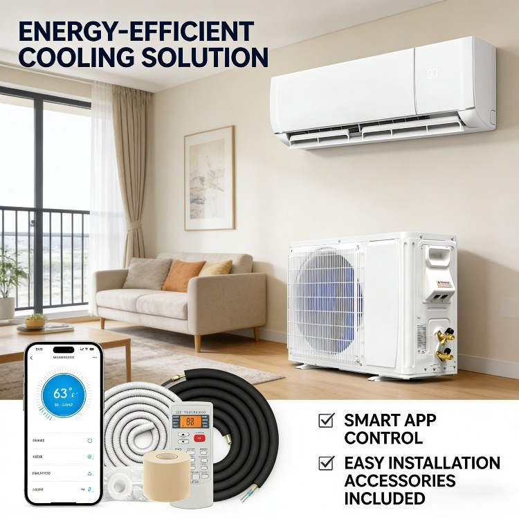 エアコン/12000 BTU ミニスプリットエアコンヒートポンプシステム、Wifi 対応 20 SEER2 115V インバーターダクトレス AC クールアップ