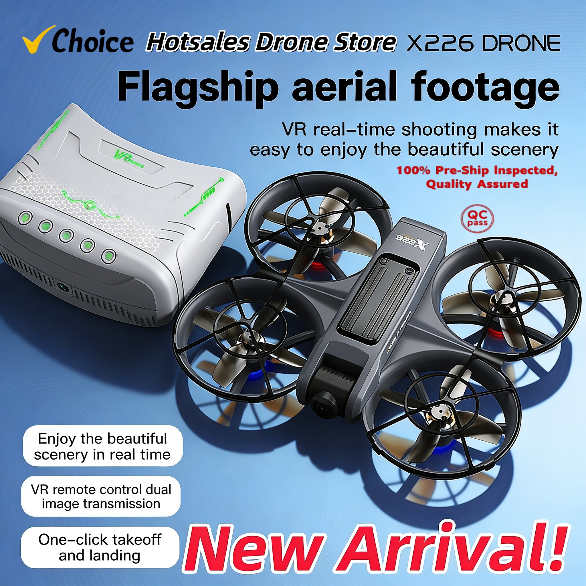 2026 新しい X226 VR FPV ドローン 4K HD デュアルカメラ ブラシレスモーター WiFi 5G オプティカル フロー ポジショニング ミニ レーシング RC クアッドコプター用