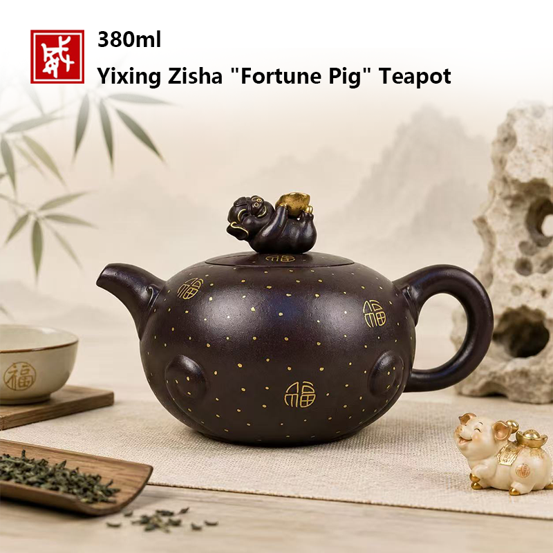 手作り宜興 Zisha ティーポット 380 ミリリットルカンフー茶セット中国ウーロンプーアルティーポット本物の粘土ティーポットお茶愛好家のための