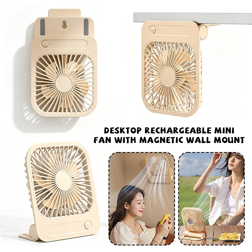 磁気壁掛けデスクトップ充電ファン超静音ミニポータブル 5000mAh Type-C 急速充電 3 スピード 720 度回転ファン