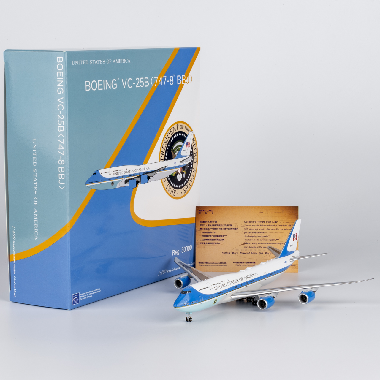 78040 合金コレクター飛行機ギフト NG モデル 1:400 米国空軍 (USAF) ボーイング VC-25B(747-8BBJ) ダイキャスト航空機ジェット モデル 30000