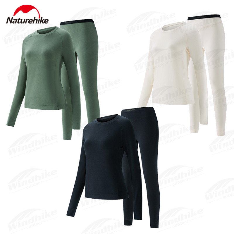 Naturehike メンズ レディース Outlast® サーマル下着セット 薄手 5℃~15℃ 通気性 ソフト アウトドア クライミング 冬 暖かい スポーツ下着