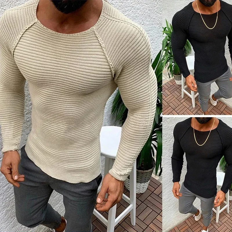 セーター春スリム固体ファッション内側下着男性モックネックベーシック Tシャツブラウスプルオーバー長袖トップ