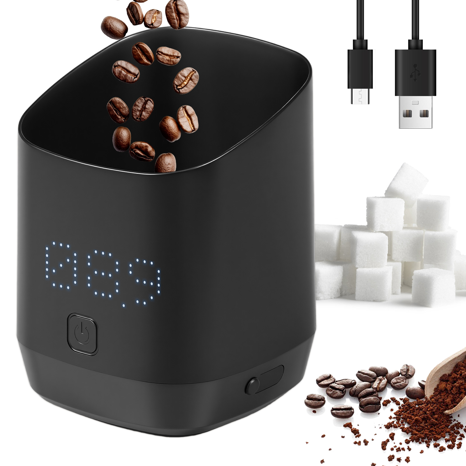 電子コーヒースケールデジタルコーヒー豆計量カップ LED ディスプレイ USB 高精度エスプレッソメジャーカップ簡単なクリーニング