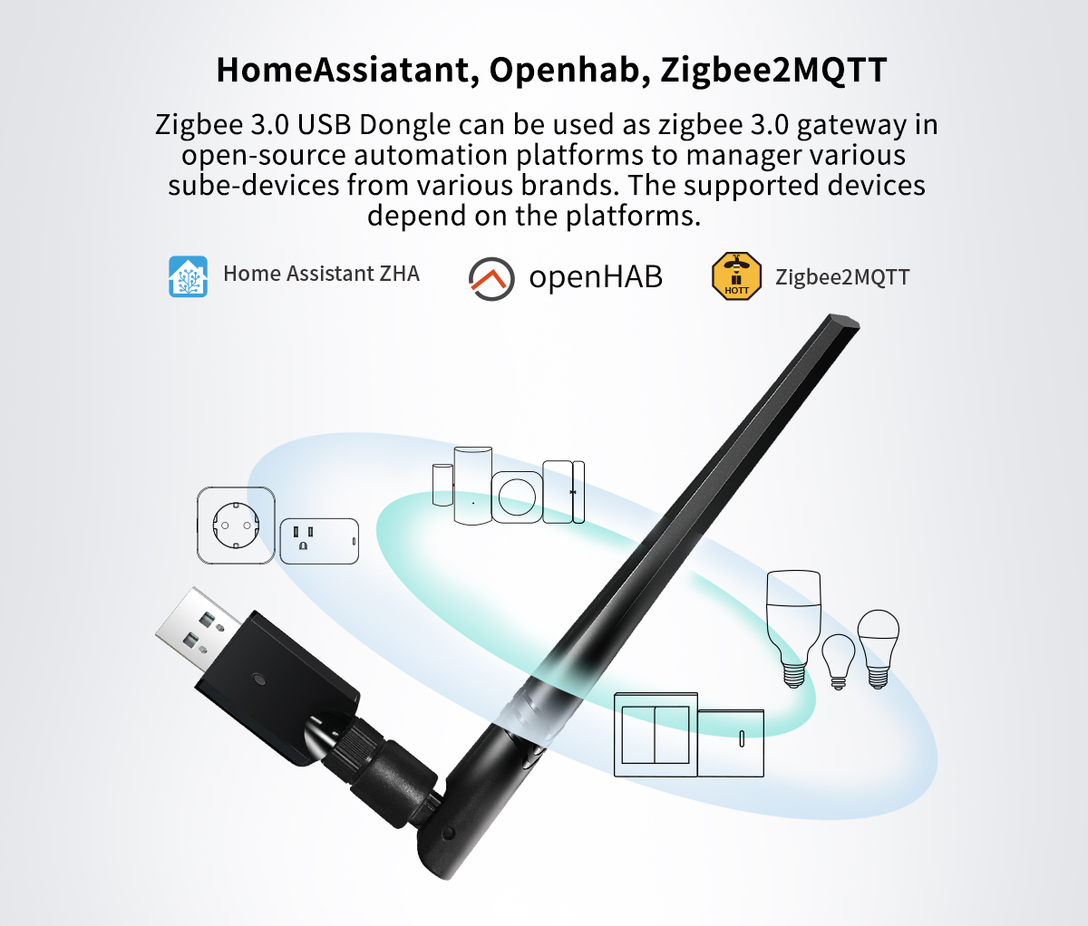 Zigbee 3.0 USB ドングル Plus E ワイヤレス ブリッジ Zigbee ゲートウェイ ハブ Zigbee ドングル USB インターフェイス キャプチャ EFR32MG21 Alexa Google ホーム