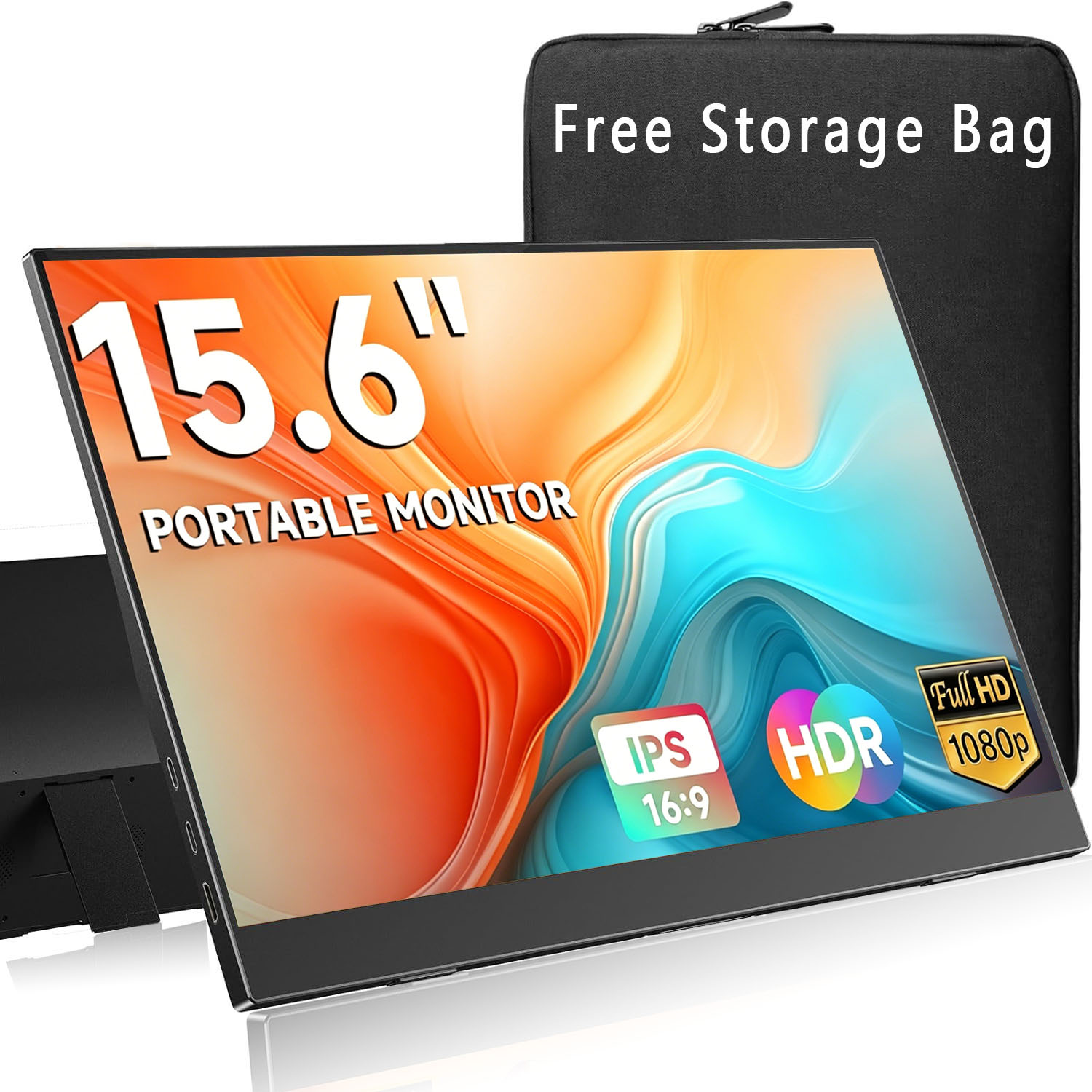 15.6 インチ 1920*1080P FHD ポータブルモニター 72%sRGB IPS 16:9 タイプ C ミニ HDMI 付きラップトップ電話テレビ XBox Dack PS4/5 Mac スイッチ