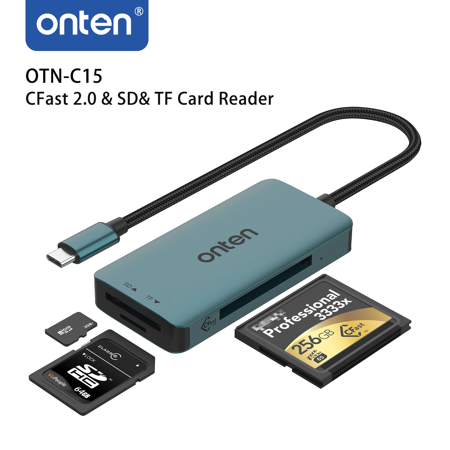 ONTEN オリジナル OTN-C15 TYPE C TO CFast 2.0 SD TF カードリーダー