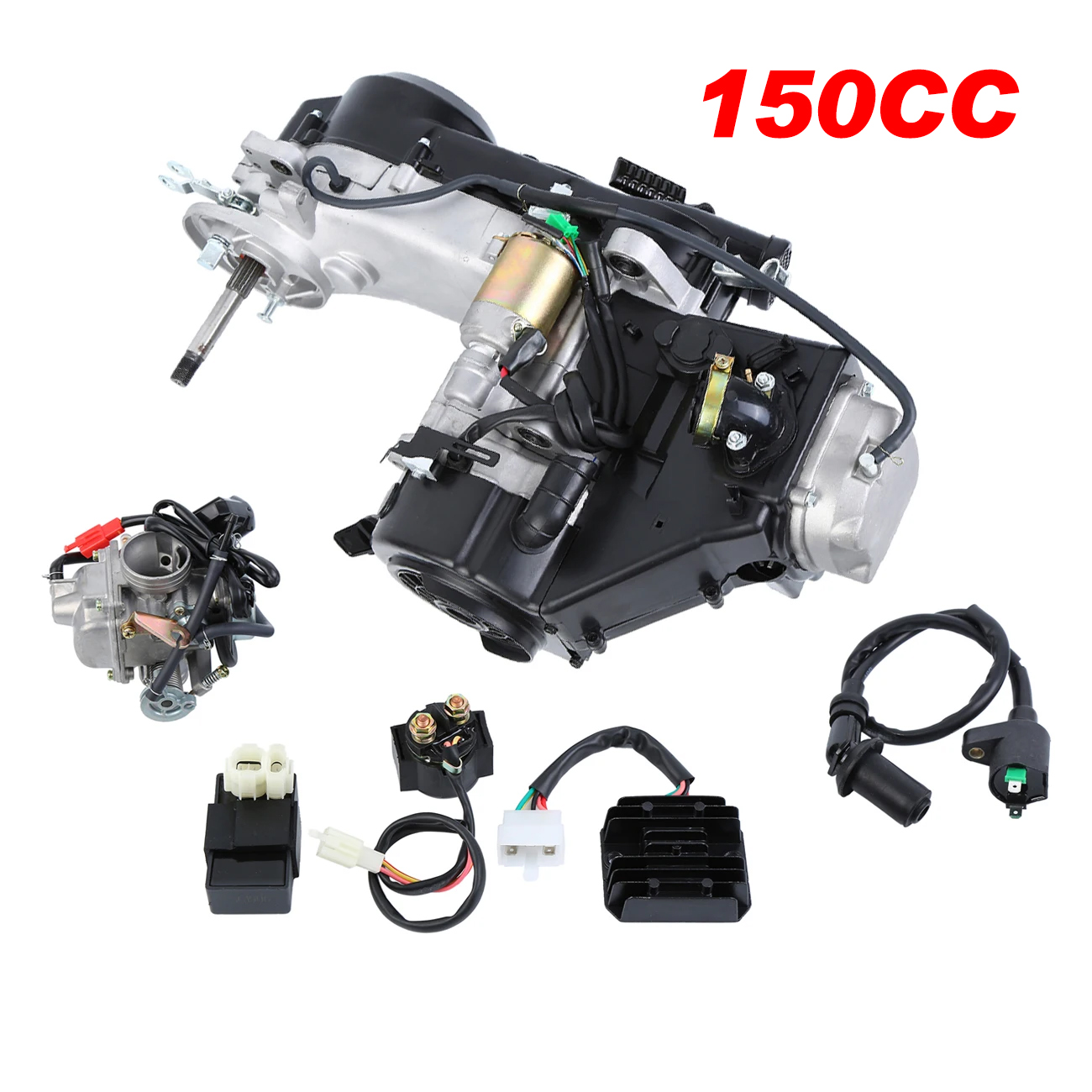 150cc エンジンアセンブリ 4 ストローク GY6 単気筒モーター空冷エンジンセットショートケーススクーター ATV ゴーカート 157QMJ