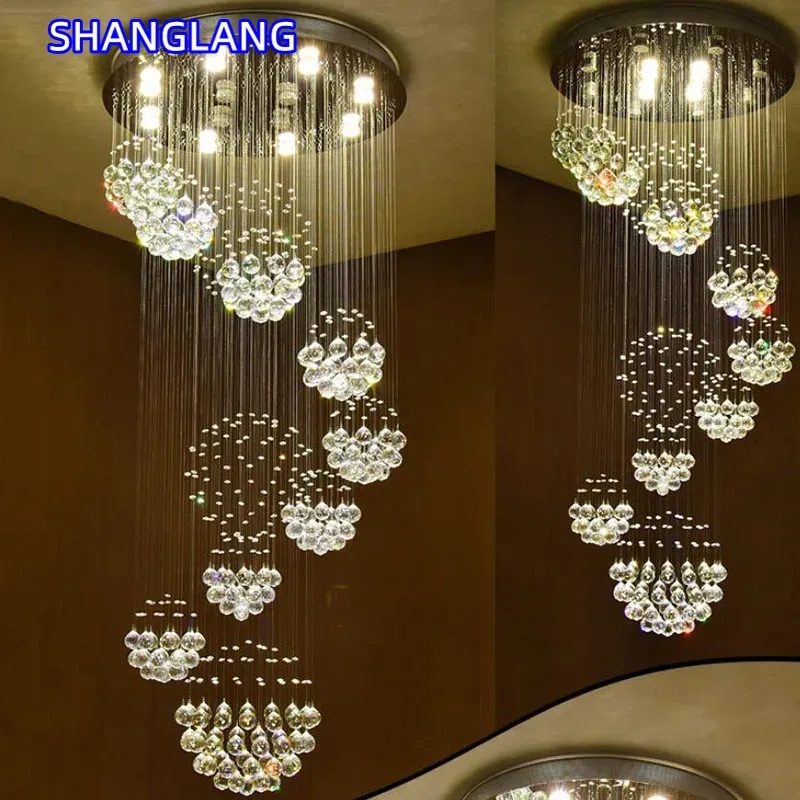 モダンなロングクリアクリスタルシャンデリアルームの装飾 Lustres ランパダリステージ LED ペンダントライト器具キッチンサスペンション照明器具