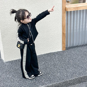 2025年新作 女の子用セットアップ 春秋用 韓国風 ベビー用 スポーツ・カジュアル 長袖 2点セット 純綿 子供服