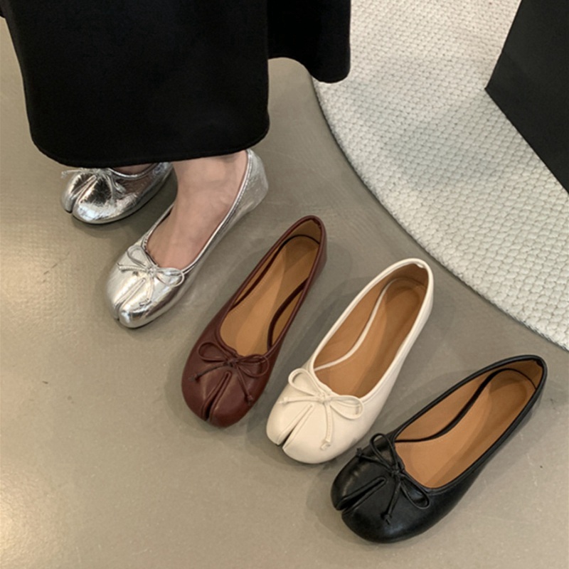 新ブランドの女性フラットソフトバレエシューズスリップオンローファーソフトモカシン足袋忍者カジュアルシューズ Mujer レディースシューズボウノット Mujer