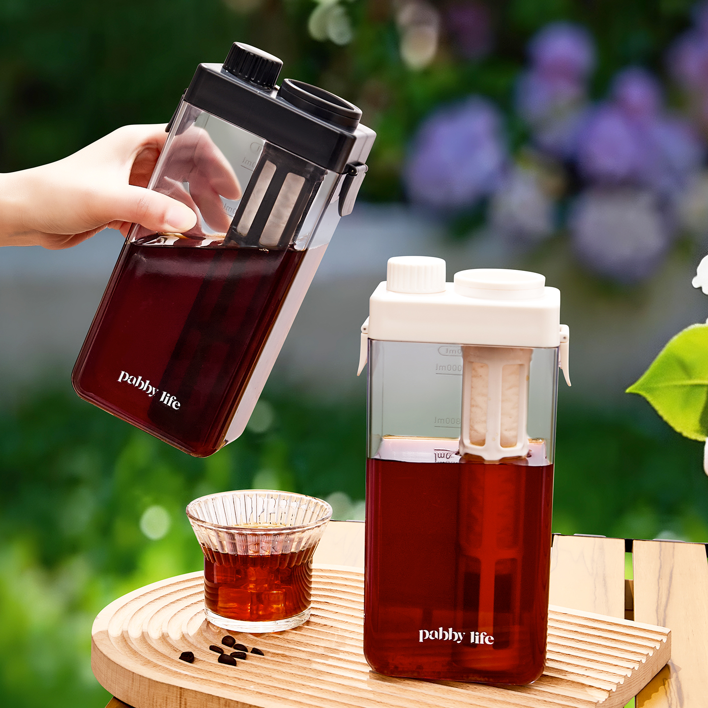 正方形の水出しコーヒーメーカー大容量漏れ防止水出しピッチャー取り外し可能なフィルター付き食品グレード PP アイスコーヒーティー