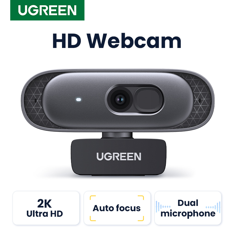 UGREEN USBウェブカメラ 2K HD ミニウェブカメラ ノートパソコン用ウェブカメラ デュアルマイク搭載 YouTube Zoomビデオ通話対応 2K USBウェブカメラ