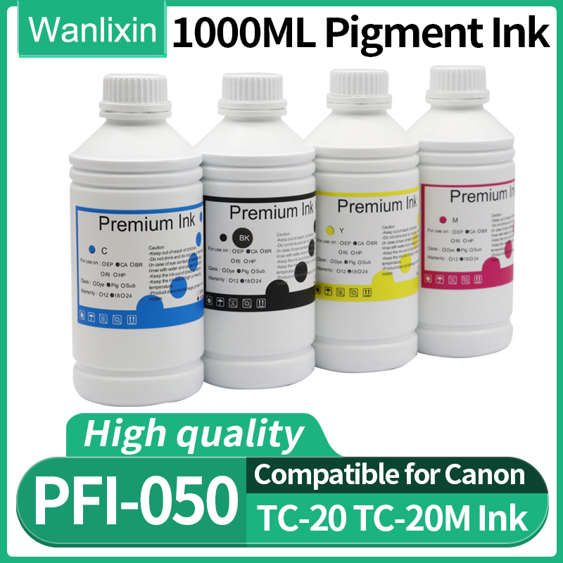 500ML / 1000ML PFI-050 ​​詰め替えインク PFI050 顔料インク Canon imagePROGRAF TC-20 TC-20M プリンタ カラー (4 色あり)