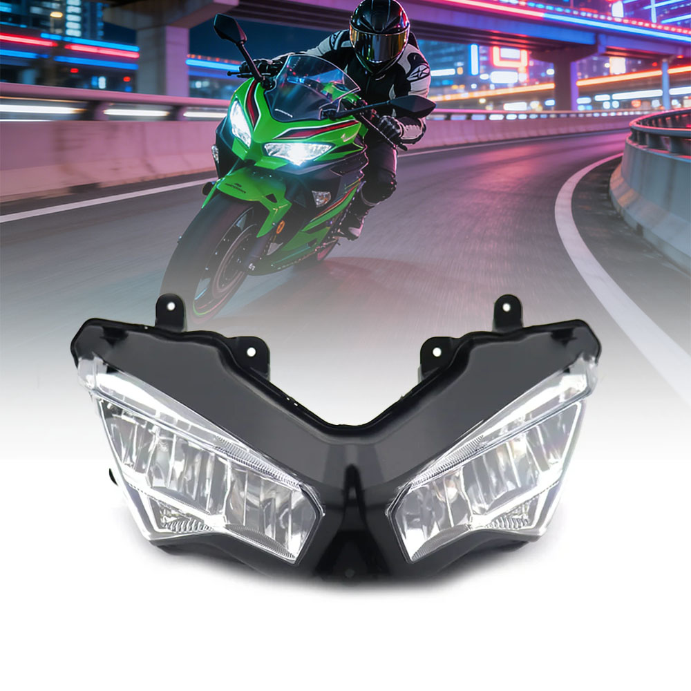 カワサキニンジャ 400 650 EX400 EX650 ZX4R ZX4RR ZX6R ZX636 ZX250 ZX-6 ZX-25 オートバイアクセサリーフロントヘッドライトアセンブリ