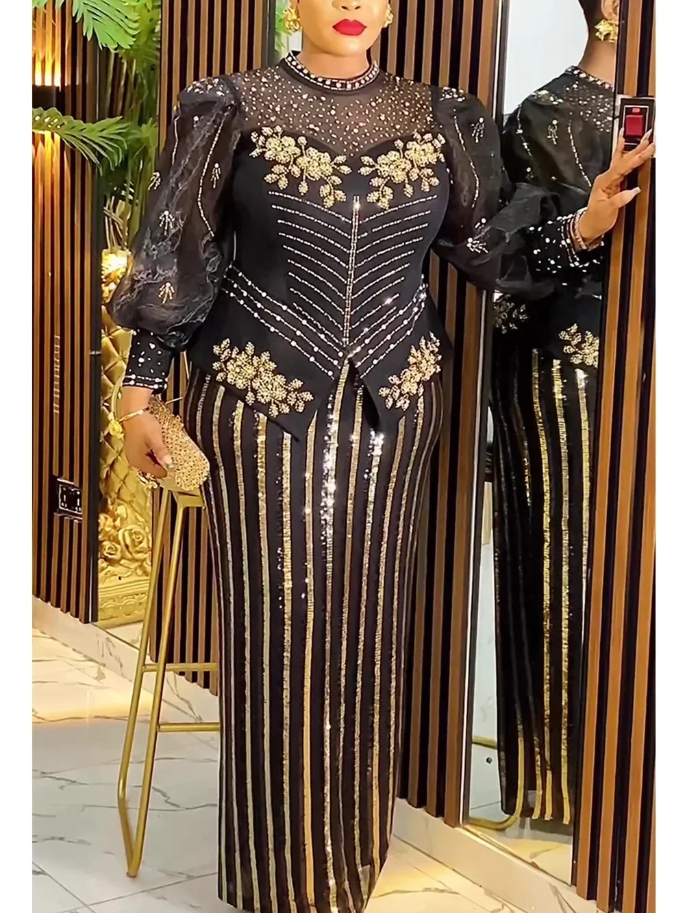 アフリカのドレス女性のための 2025 新ファッションプラスサイズスパンコールイブニングパーティーロングドレス Dashiki アンカラ衣装ローブアフリカ服