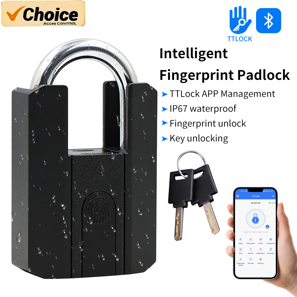 IP67 TTLock スマート南京錠 Bluetooth アプリ指紋ロックキーレスバッグパッドロック G2 ゲートウェイ Aleax Google ホーム電子ドアロック
