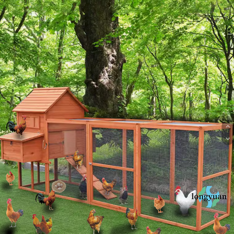 大型家禽ケージ鶏小屋、10羽の鶏用の実行、ファーム用の頑丈な屋外鶏小屋ペット家具