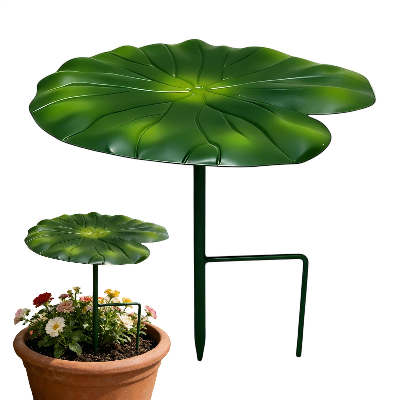 屋外植物用植物傘 21 センチメートル葉の形の金属サンシェードガーデンパラソル花用屋外プランター用ステーク付き