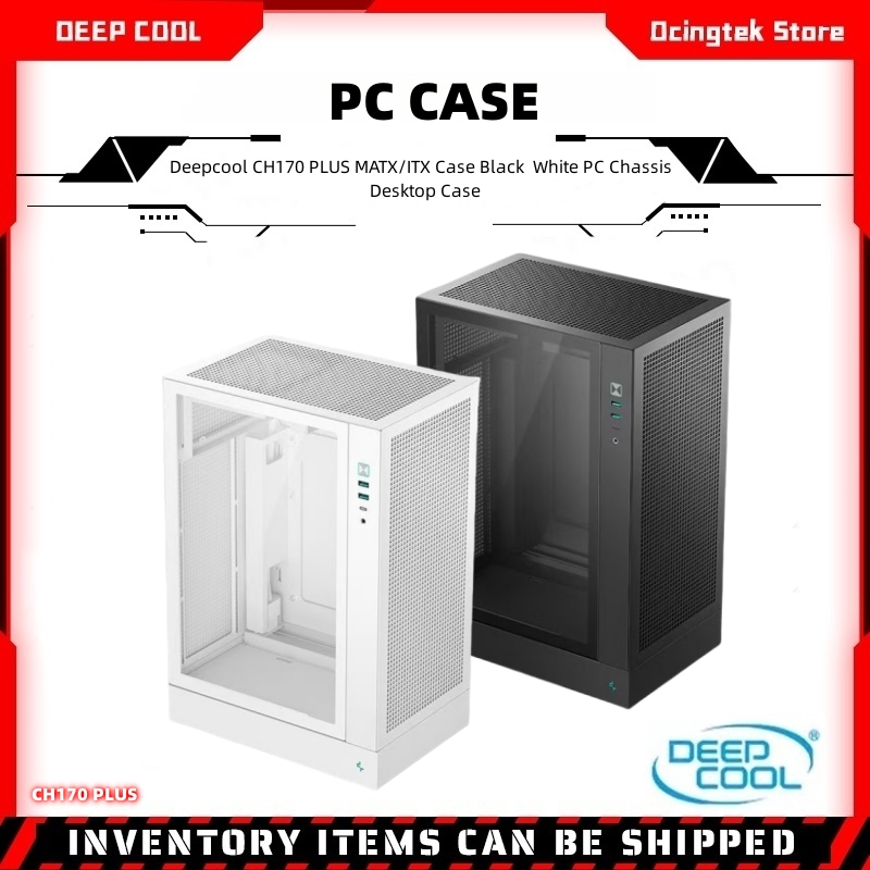 DEEPCOOL CH170 PLUS MATX 垂直シャーシ 240 水冷をサポート 164mm 空冷 Type-C インターフェイス ホワイト コンピュータ シャーシ