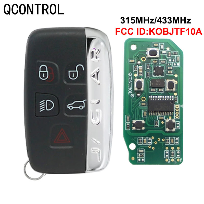 QCONTROL 車のリモートキーランドレンジローバーディスカバリー 4 フリーランダースポーツ Evoque FCCID KOBJTF10A ジャガー XFL XE XJ 315/434MHz