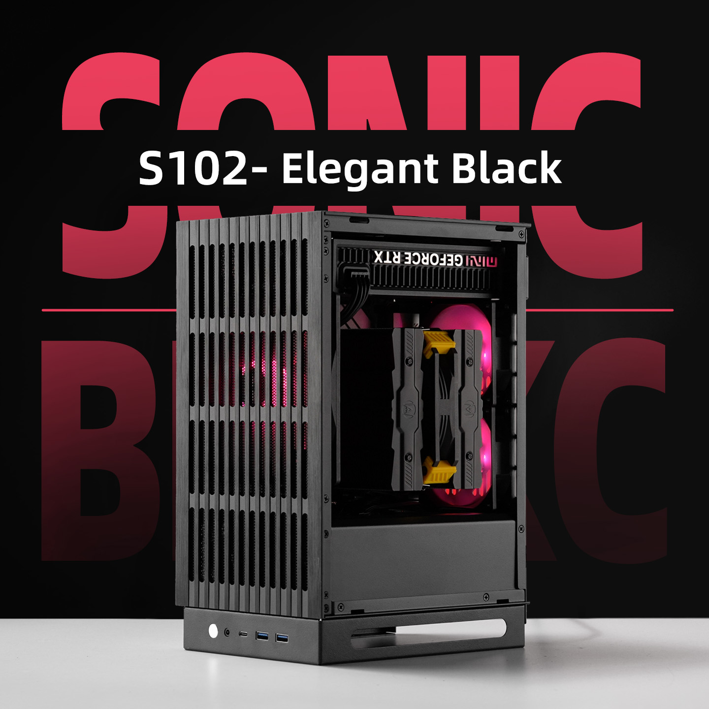 新着メカニックマスター S102 10.28L 右強化ガラスサイドパネルスルーショートエアダクトモジュラー ITX ケース
