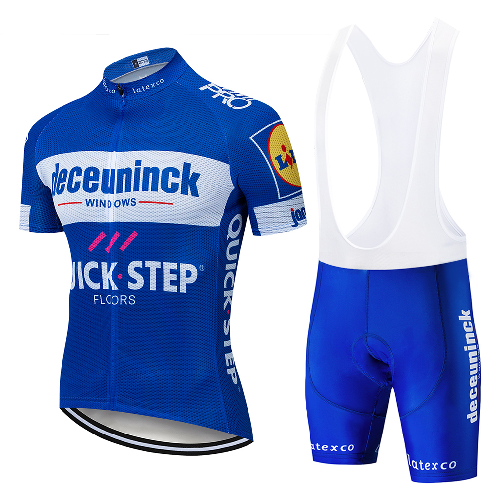 クイックステップチームメンズサイクリングジャージセット夏サイクリング服自転車服制服マイヨ Ropa Ciclismo Hombre 自転車スーツ