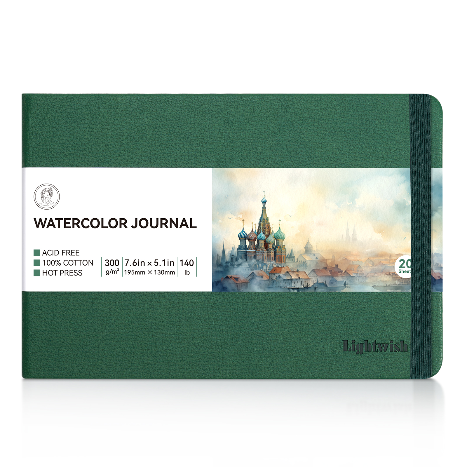 Lightwish 水彩ジャーナル、綿 100% 画材水彩紙 7.6 インチ x 5.1 インチ、絵画用 20 枚 (140ポンド/300g)