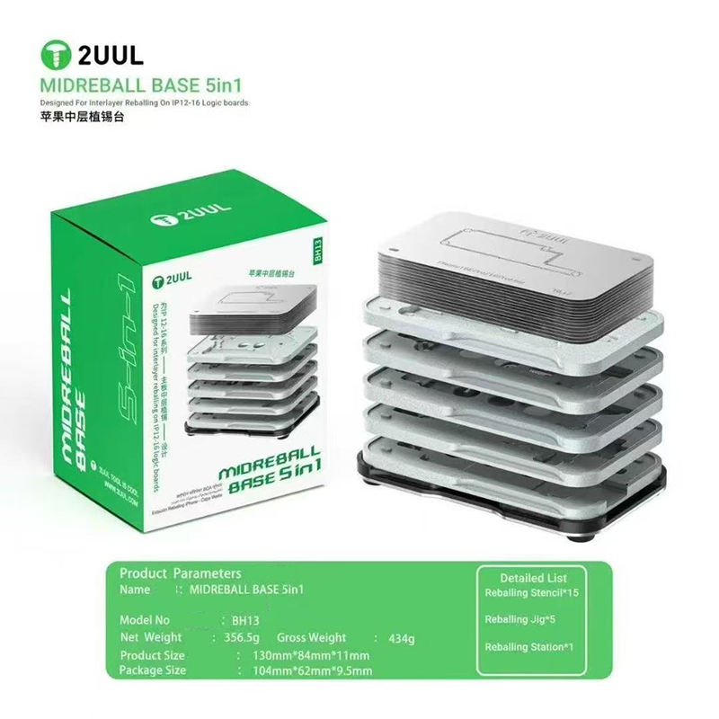 2UUL BH13 ミッドレボール ベース 5 IN 1 電話機での層間リボール用に設計 12-16 シリーズ ロジック ボード 超強力磁気