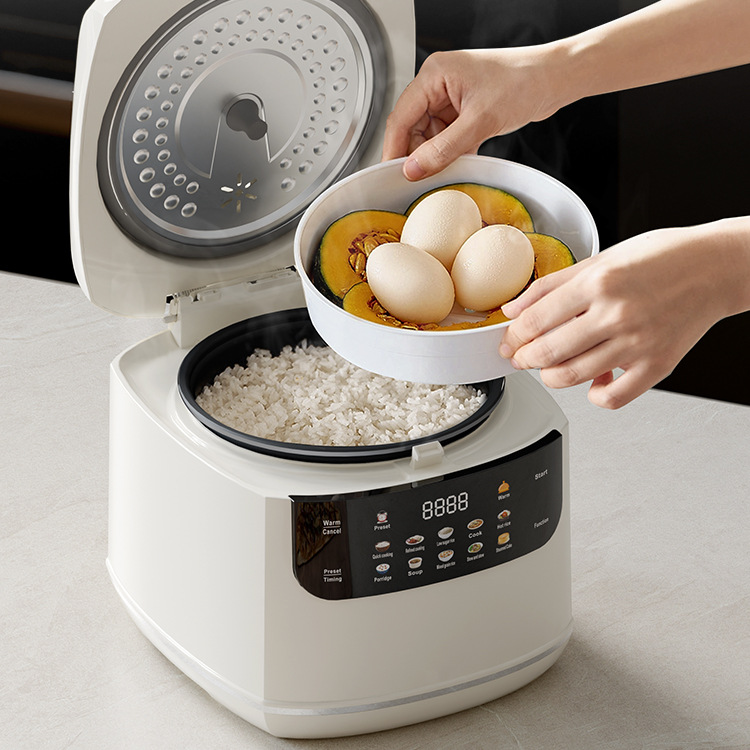 スマート炊飯器 コンパクトな2リットル容量 1〜2人に最適 400Wミニ炊飯器 タイマー機能付き 家や車に最適