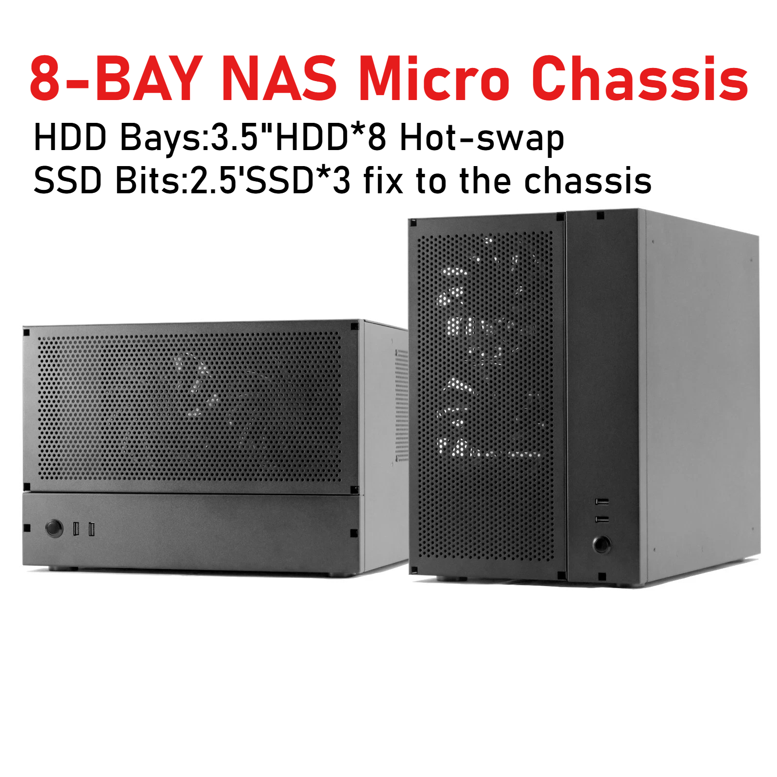 L8 8 3 ベイ NAS シャーシ ケース、8*3.5"HDD 3*2.55"SSD、ホーム ビデオ センター、ネットワーク ストレージ Ed Corporation に適用