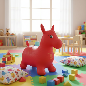 Wholesale Children's Plastic PVC Bouncy Horses, Soft Animal Toys, Safe and Shatterproof Indoor and Outdoor Play Equipment